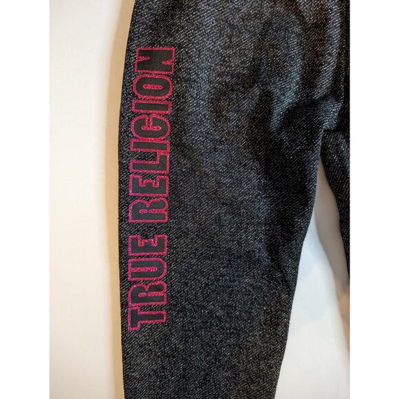 True Religion Girls Black Sparkle Leggings Jogger Pants - Picture 4 of 7